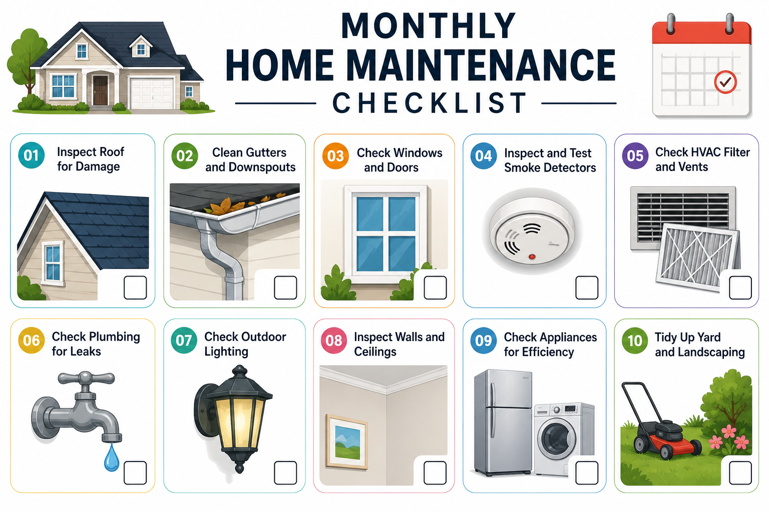 Monthly Home Maintenance Checklist