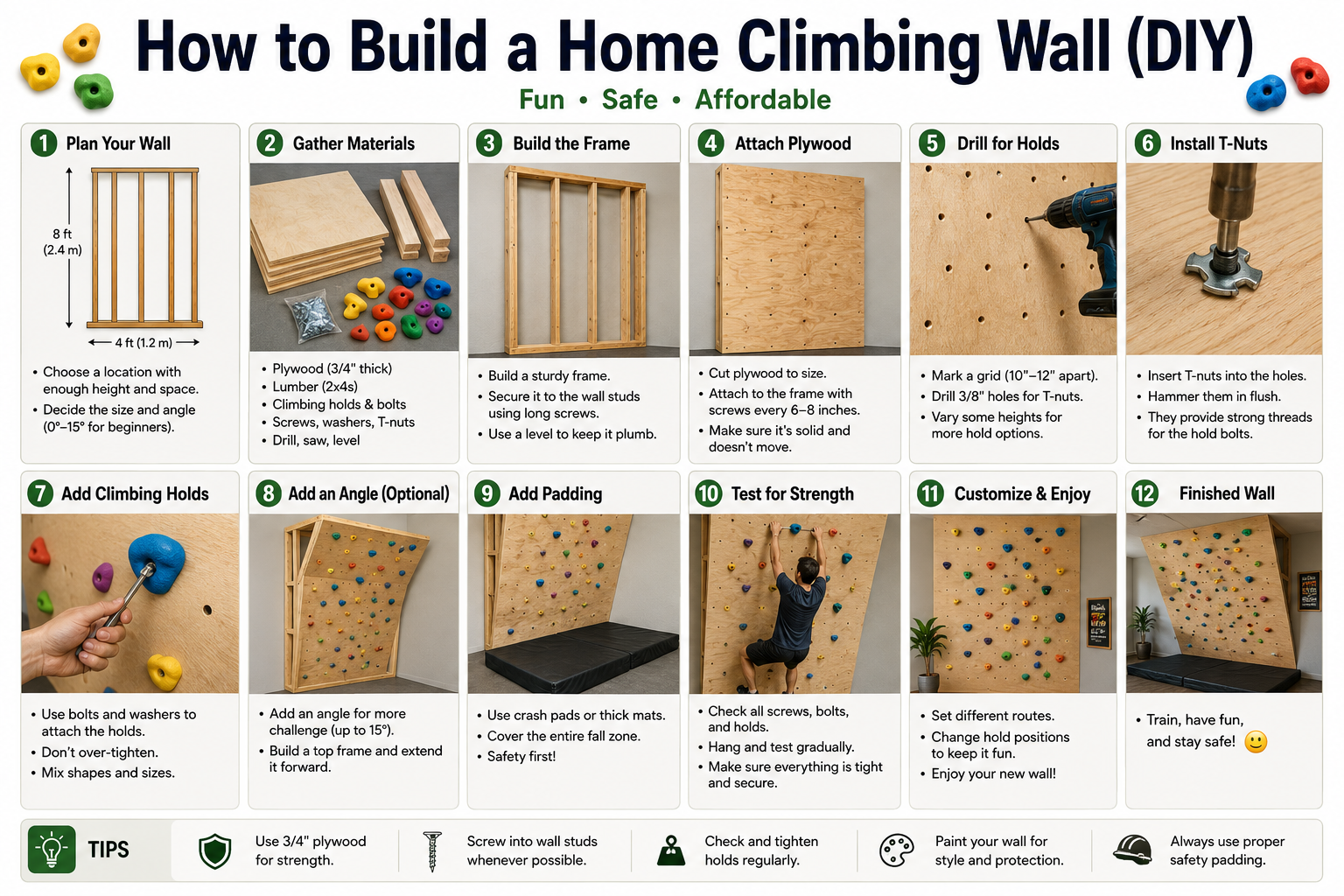 How to Build a Home Climbing Wall Diy