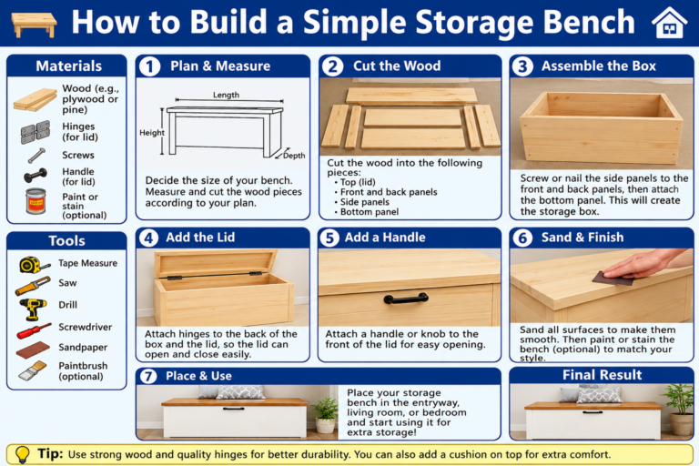 How to Build a Simple Storage Bench: DIY Guide