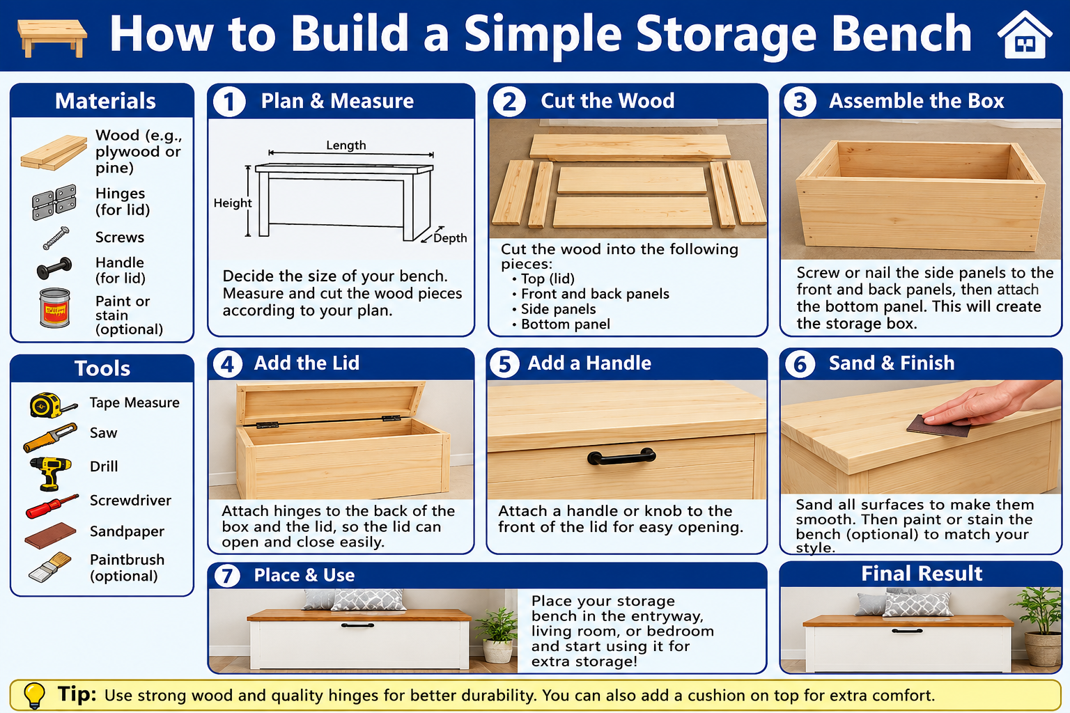 How to Build a Simple Storage Bench: DIY Guide