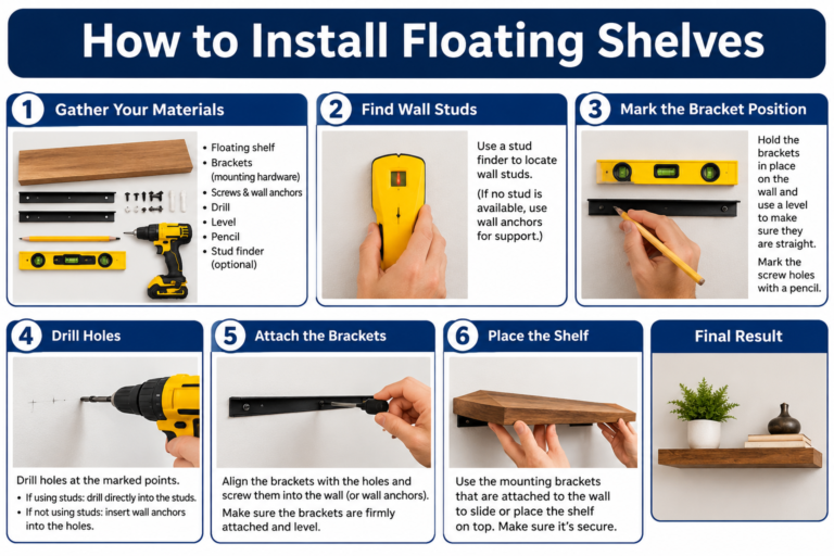 How to Install Floating Shelves (Step-by-Step Guide)