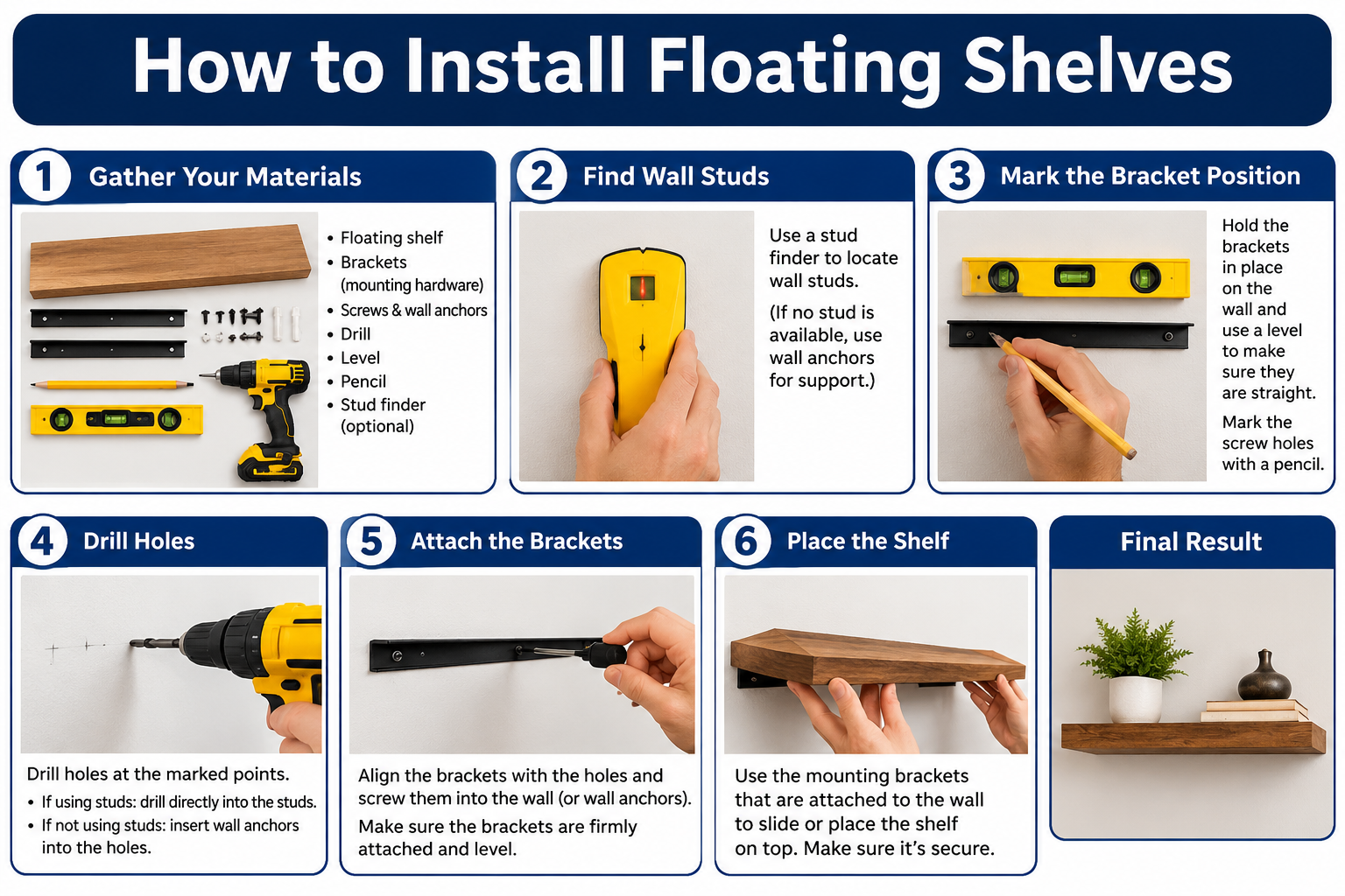 How to Install Floating Shelves (Step-by-Step Guide)