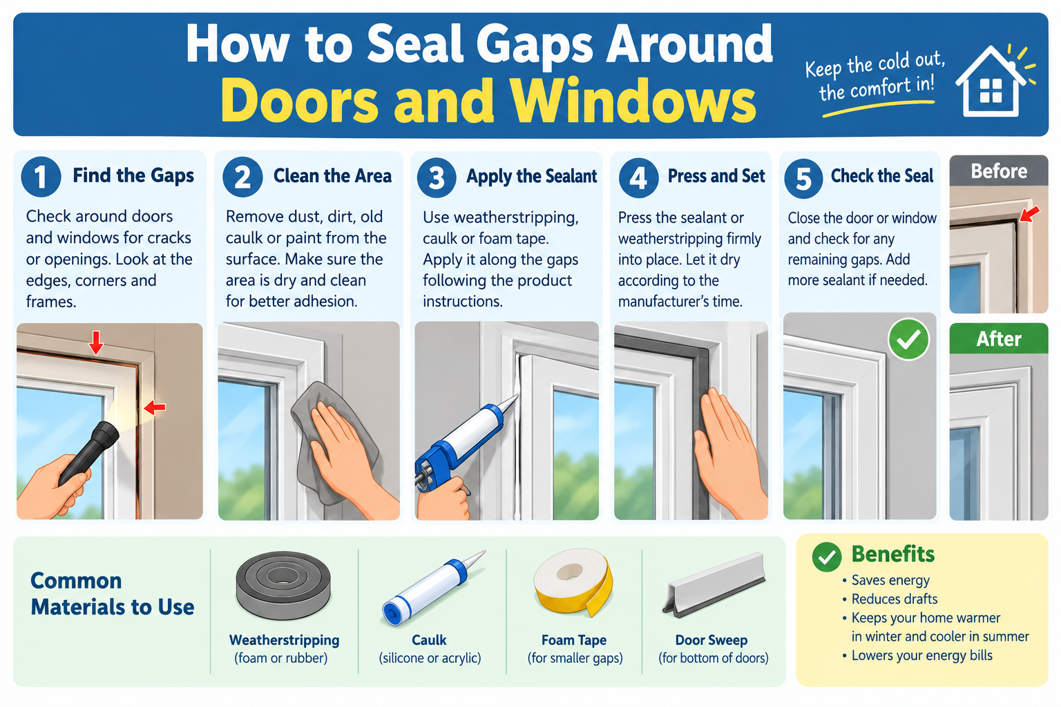 How to Seal Gaps Around Doors and Windows