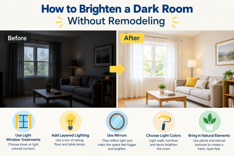 How to Brighten a Dark Room Without Remodeling